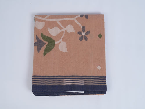 beige Jamdani saree