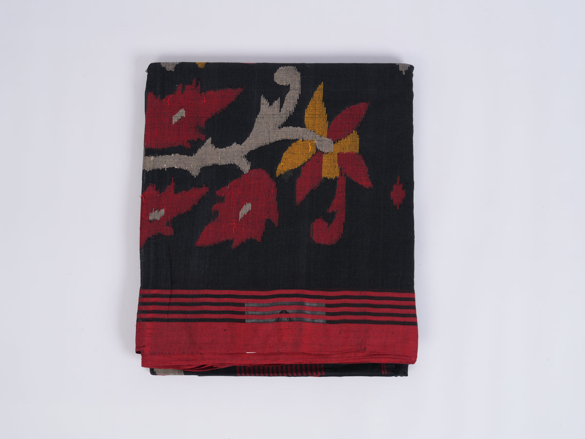black Jamdani saree
