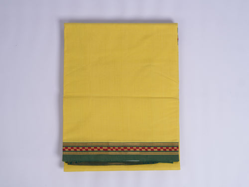 yellow Andhra cotton saree