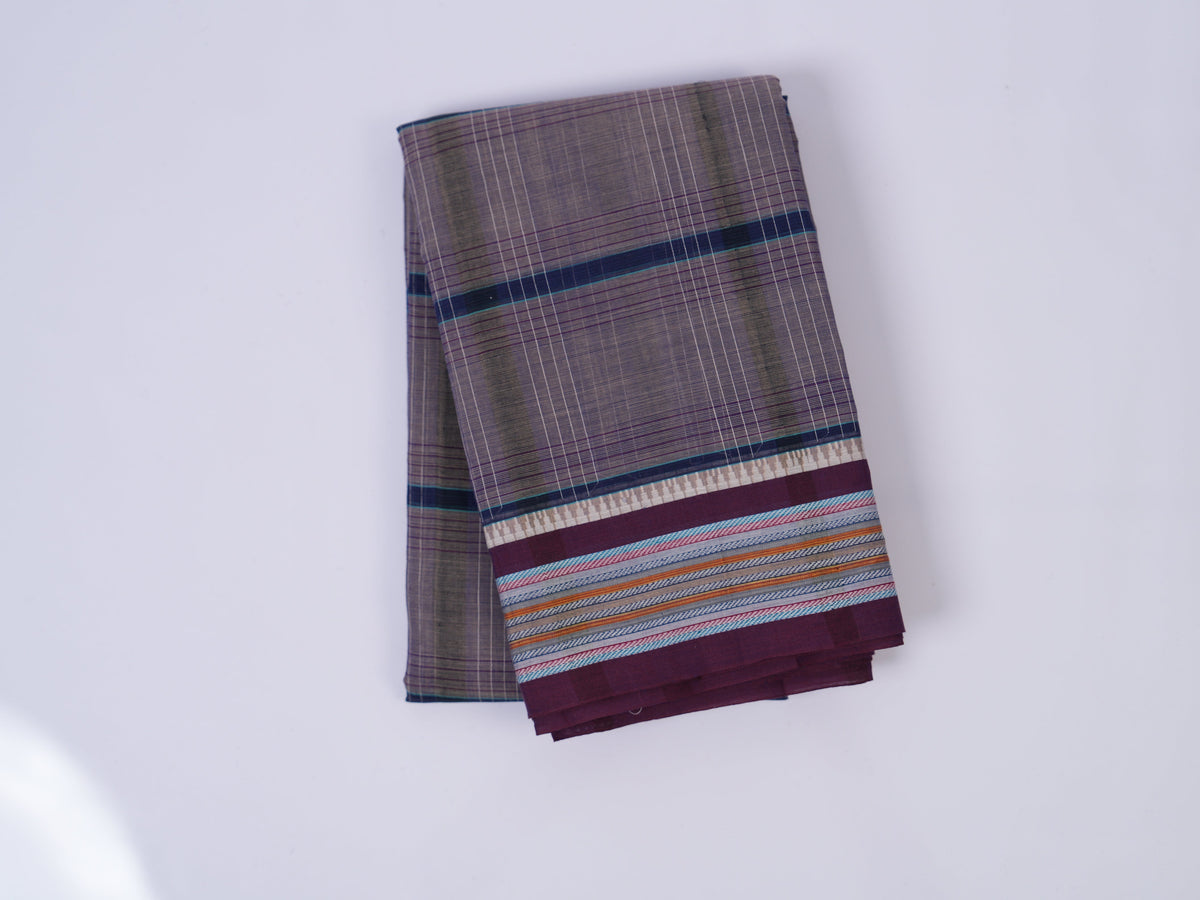 grey Narayanpet saree