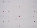 white & red paisley border Baluchari saree
