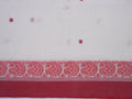 white & red paisley border Baluchari saree