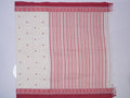 white & red paisley border Baluchari saree