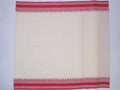 white & red gap border Phulia saree