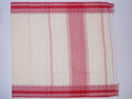 white & red gap border Phulia saree