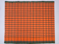 orange & green checks Bobbili cotton saree