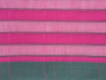 pink, white & green horizontal stripes Bobbili cotton saree
