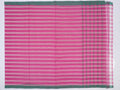 pink, white & green horizontal stripes Bobbili cotton saree
