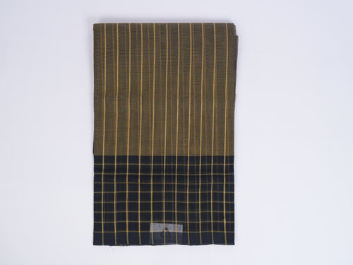 black & beige with vertical stripes Bobbili cotton saree