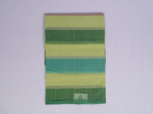 multicolor horizontal stripes Bobbili cotton saree