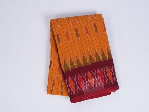 yellow ikkat saree