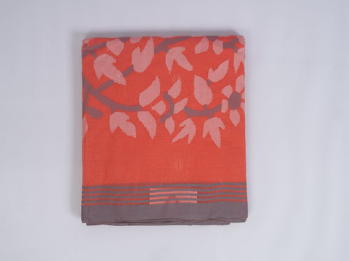 peach Jamdani saree