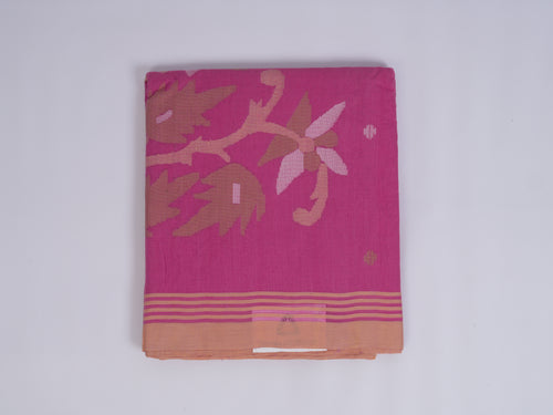 pink Jamdani saree