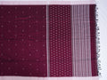 burgundy with light pink border Phulia saree