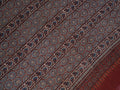 Ajrakh Hand Block Printed Cotton Saree — Kutch, Gujarat