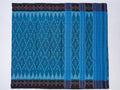 teal blue ikkat saree