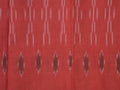 bright peachy pink ikkat saree