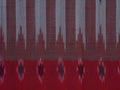 dusty blue & red ikkat saree