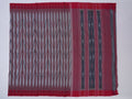 dusty blue & red ikkat saree