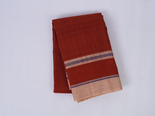 rust orange Narayanpet cotton saree