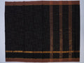 black Narayanpet cotton saree with unique grid pattern