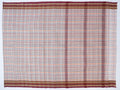 ivory and light peach Narayanpet cotton saree with multicolor horizontal stripes
