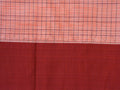 pinkish red grid pattern Narayanpet cotton saree