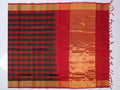 red & bottle green Paturu saree