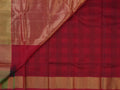 red & bottle green Paturu saree