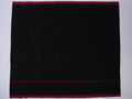 black with red striped gap border Phulia saree