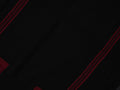 black with red striped gap border Phulia saree