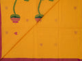 yellow Phulia saree with lotus motifs