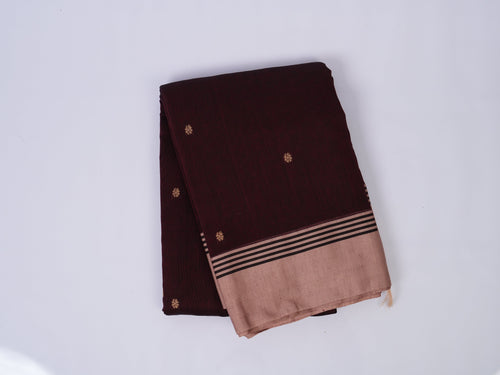 deep maroon Phulia saree