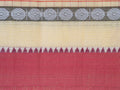 light yellow checked Narayanpet cotton saree